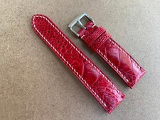 Red Ostrich Leather Watch Strap Band 14 16 18mm 19mm 20mm 21mm 22mm 23 24mm 26mm