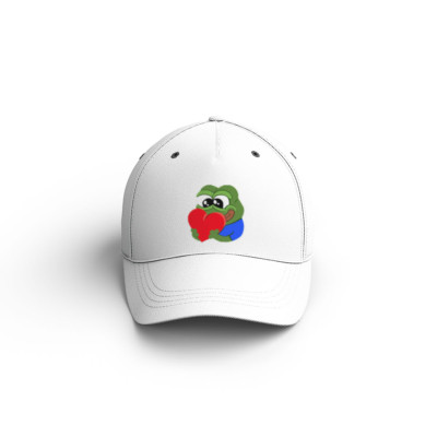 Pepe Love Baseball Cap Funny Meme Hat Pepe the Frog Heart Embroidered Cap Adjust