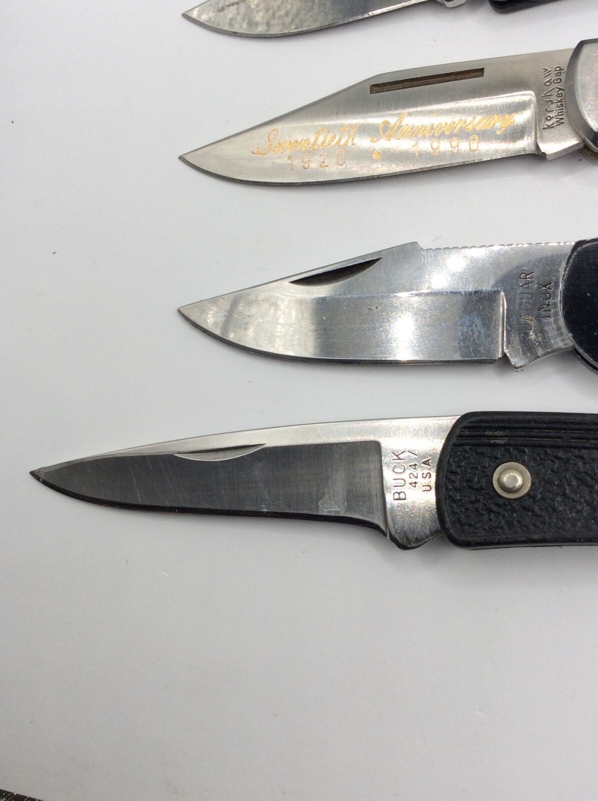 Jaguar 913 Black Knife, Buck 425, Elyco, Kershaw Whisky Cap 4100 Pocket