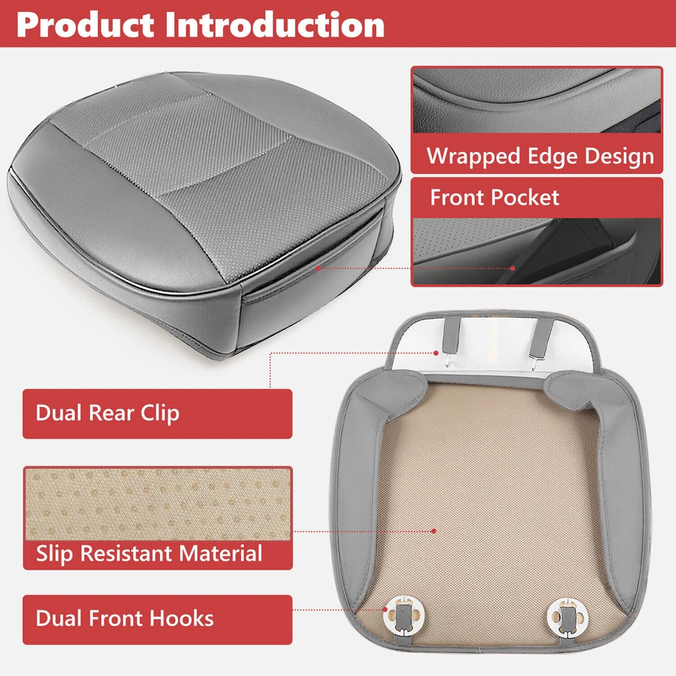 For Mercedes-Benz Car Front Seat Cover PU Leather Full Surround Cushion Pad Mat - Image 4 of 4