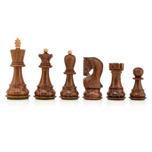 3,75" Zagreb 1959 Schachfiguren in goldenem Palisander - doppelt gewichtet - Bild 6 von 7