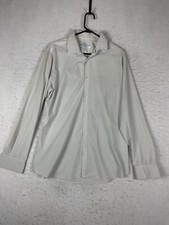 Mizzen Main Shirt Mens Extra Large White Leeward Trim Fit Long Sleeve Stretch XL