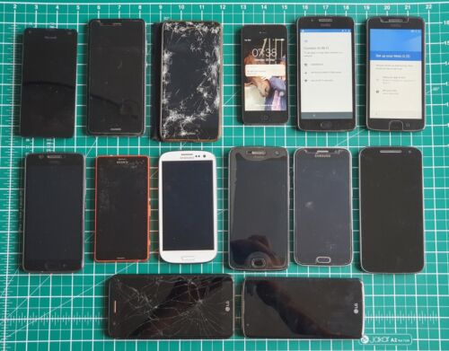 Mixed Job Lot Spares & Repairs Mobile Phones Android Apple Samsung iPhone & More - Afbeelding 1 van 8