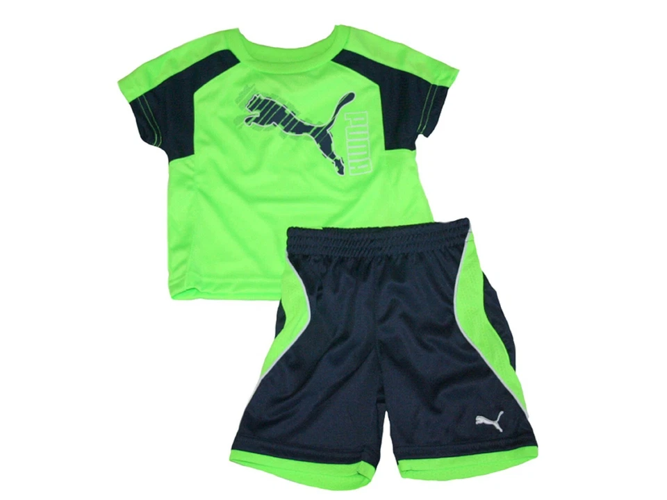 Conjunto de Pantalones Cortos y Camisa PUMA Bebé Niño, Conjunto de Pantalones Cortos Infantiles PUMA NUEVO CON ETIQUETAS Foto 3 de 4