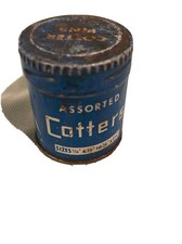 Vintage Assorted Cotter Pins Tin - Full, Blue - Made in USA - RARE