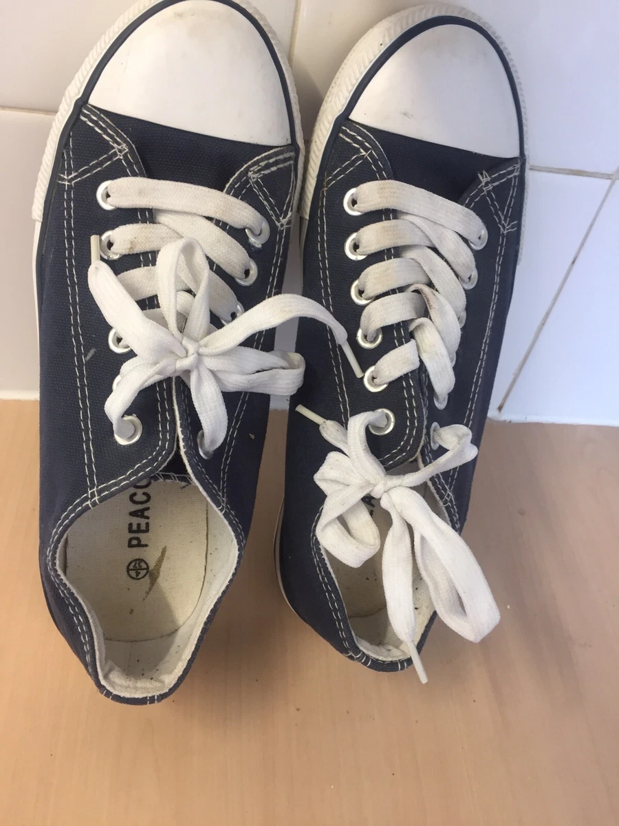 Blue Canvas Mens Shoes Size 4 Used Once