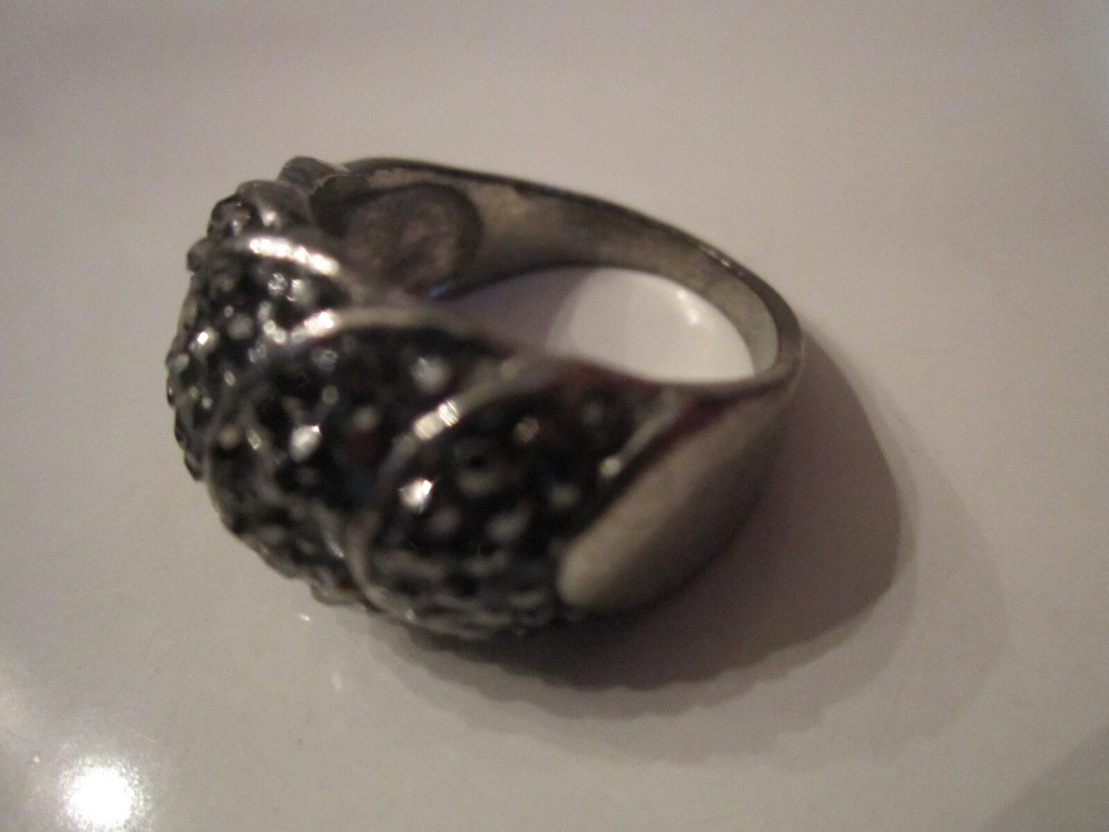 SILVER PLATED RING WITH SPARKLING MARCASITES - SI… - image 4