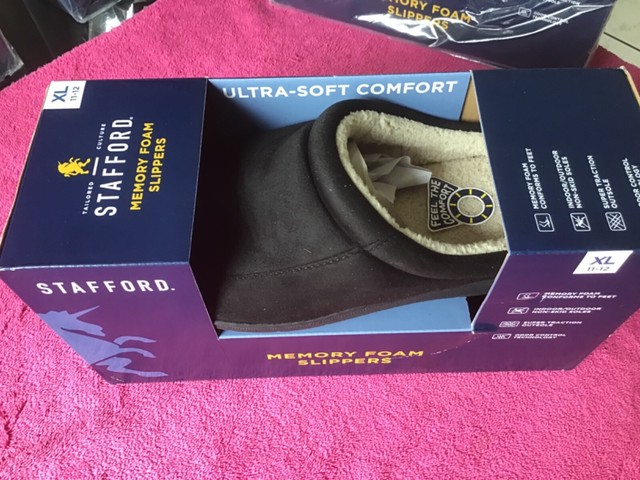 stafford memory foam slippers
