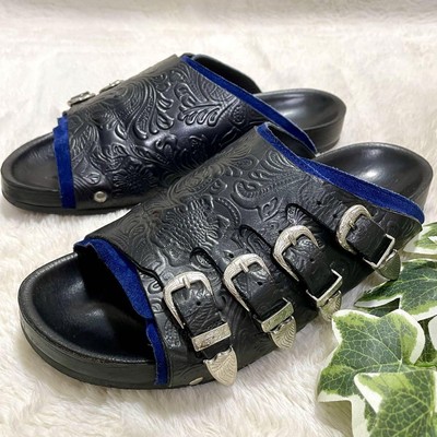 TOGA PULLA Metal Side Buckle Sandals Black Size EUR 41 from Japan  