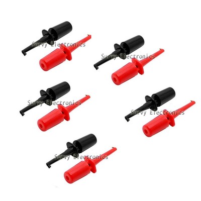 5 pair Single Hook Clip Mini Grabber Test Probe for SMD IC Multimeter 10pcs