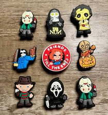 9pc Cute Cartoon Horror Movie Villain Shoe Charms for Crocs or Shoe Laces