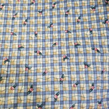 Debbie Mumm Mumms The Word Checked Floral Butterfly Vtg Sewing Fabric 35 x 43