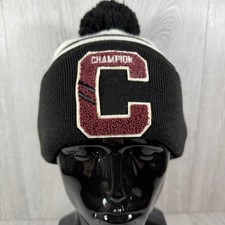 Champion Unisex Beanie Hat Black/white/red Brand New One Size Acrylic