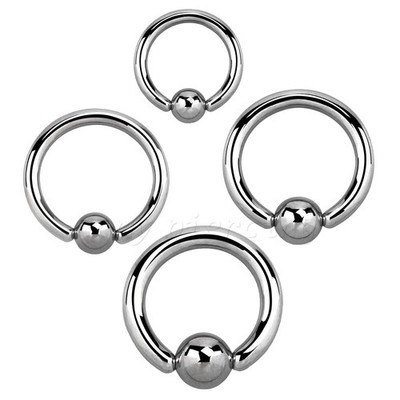 PAIR 16G 14G 12G 10G 8G Surgical Steel Captive Bead Ring Cartilage Labret Septum