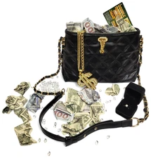 Childs Treasure Bag Money, Jewelry, Diamonds, Purse; Honey Pot, Prop, - Org $55