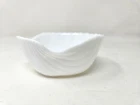 4 Vintage White Milk Glass Shell Bowls Scalloped Edge Textured