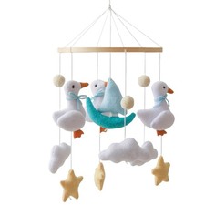 Early Spring Geese Theme Mobile Crib Toy,Gentle Blue White Yellow Mobile for ...