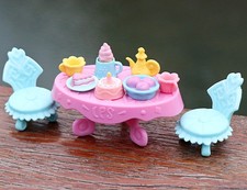 Mini Pet Shop1 table  2 chairs  delicious food Fit LPS Pet Toy Xmas Gift Kid