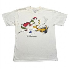Vintage 1997 Dr Seuss Grinch Max T-Shirt L Single Stitch Christmas Made in USA