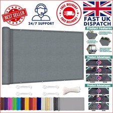 0.7x6m Balcony Privacy Screen - Easy Install, UV Protection in Grey