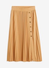 Faltenrock Gr. 44/46 Camel Maxirock Abendrock Plissée-Rock B-Ware NEU