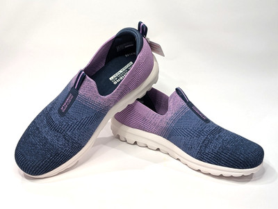 SKECHERS Go Walk Travel Ibiza Navy/Laven Women's Slip On Sneakers-Asst Sizes NWB