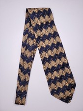 Robert Talbott Nordstrom Mens Formal Necktie 58"Lx4"W Navy/Brown Neck Tie