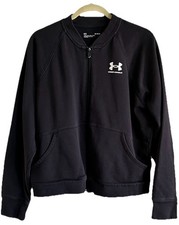 UNDER ARMOUR Women's LG "Loose Fit" Long Sleeve Sweatshirt Jacket, Pockets, LOGO