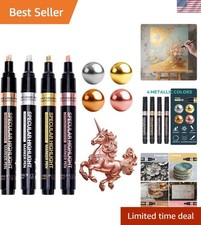 Resiners Metallic Markers, Chrome Paint Marker for Metal 1 Count Pack of 4