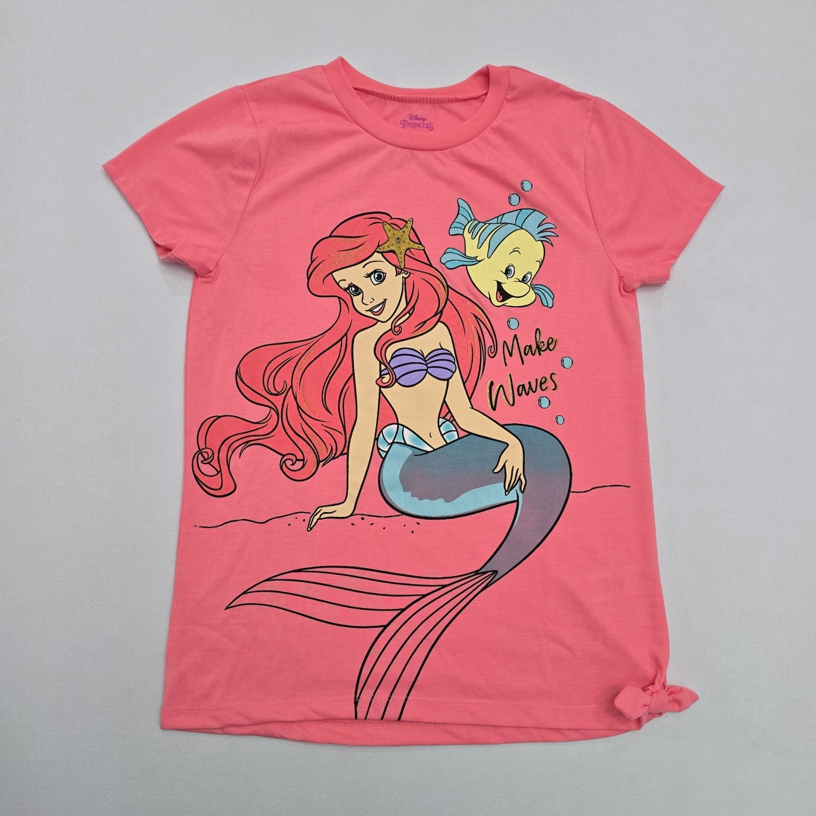 Disney The Little Mermaid Ariel and Flounder Graphic T-shirt Girls Size 10-12