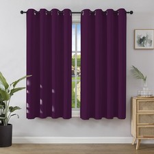 Opaque Curtains with Eyelet Curtains 2 Pieces H 158 x W 132 Blackout Pre...