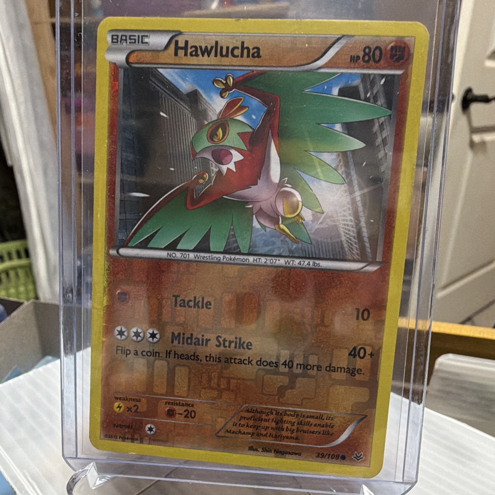 Hawlucha 39/108 Roaring Skies Reverse Holo Common Pokemon TCG EN 2015 80 HP
