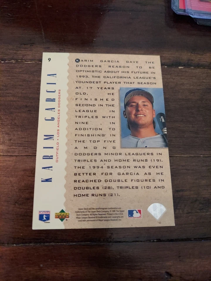 Cubierta superior 1995 - Karim Garcia #9 eléctrico diamante plata (RC) Foto 2 de 2