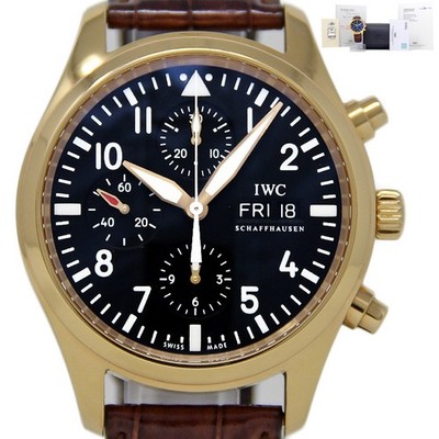 IWC PILOT ROSE GOLD 42mm CHRONOGRAPH IW371713 FACTBOX/PAPERS/WARNTYCARD #1930-1
