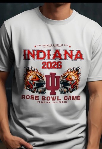 Indiana Hoosiers 2025 College Football Playoff Rose Bowl T-Shirt Unisex Medium