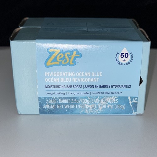 8 BARS--ZEST Bar Soap Moisturizing INVIGORATING OCEAN BLUE 3.5oz EACH BAR