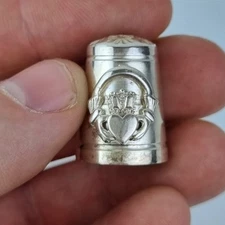 Solid Silver Thimble Claddagh Design Birmingham 2000 Swann Thimbles