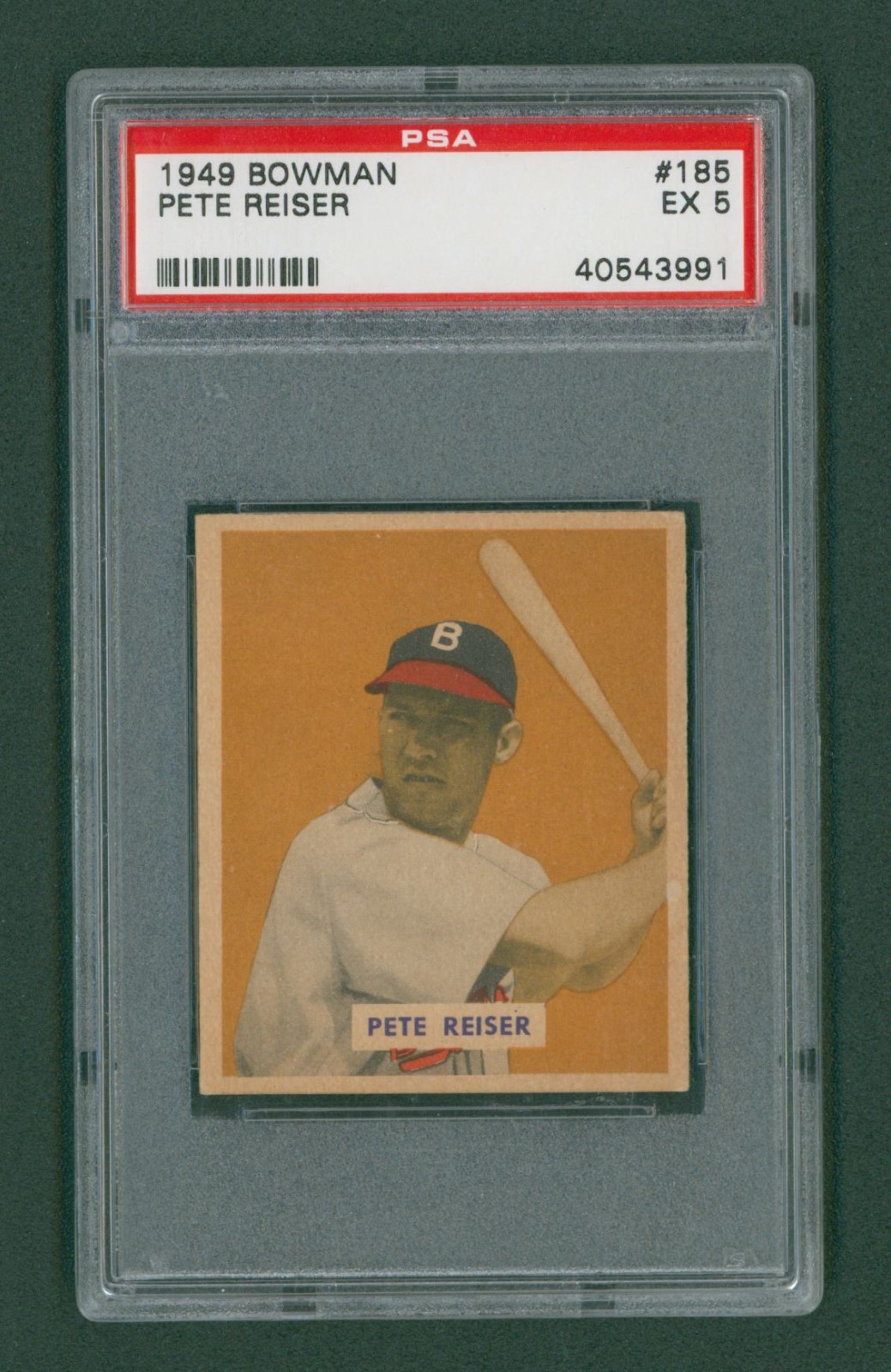 1949 Bowman Baseball Card - #185 Pete Reiser, PSA 5 EX