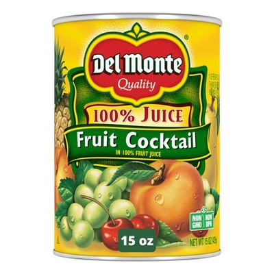 (12 pack) Del Monte Fruit Cocktail in Fruit Juice, Canned Fruit, 15 oz Can