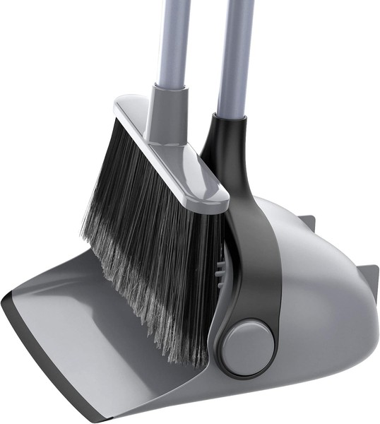 Mr.Siga Besen- Und Kehrschaufel-Set Grau Mit Verstellbarem Stiel FüR-image