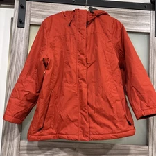 LL BEAN Jacket Women Maine Mountain Parka Down Hooded Orange Size L Petite NWOT