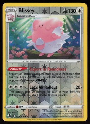 Blissey Rare SWSH08: Fusion Strike 203/264 NM Reverse Holo