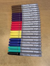 21nr Tiger Textile & Fabric Marker Pens Permanent Clothes T Shirts Art Crafts UK