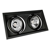 Led Mdd Maxi Due GU10 AR111 2Fach Einbaustrahler 2X 25W Schwenkbar Schwarz Eckig