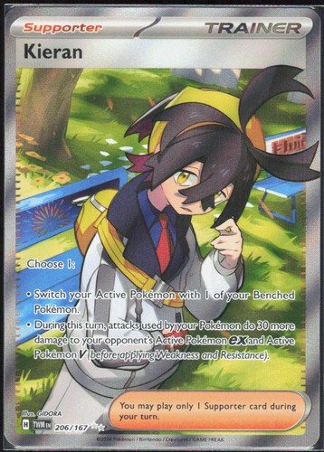 Kieran 206/167 Holofoil Ultra Rare Twilight Masquerade NM Pokemon