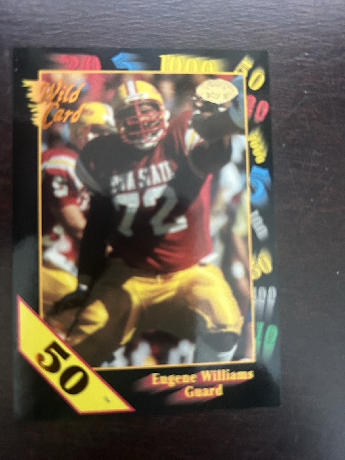 1991 Wild Card Draft, 50 Stripe, No. 128, Eugene Williams, Iowa State
