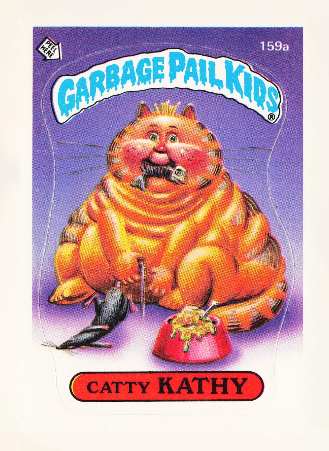 1986 Topps GPK S4 Catty Kathy #159a * Wanted Back Raw
