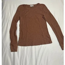 Y2K Michael stars women sz M Nori LS crewneck Rustique waffle-knit top