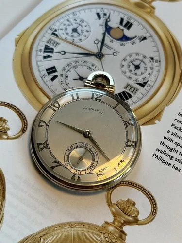 Beautiful Vintage Pocket Watch by Hamilton 917 - Gold Plated - VGC
