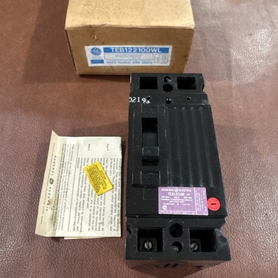 GE TEB122100WL BREAKER 2 POLE 100A 240V 250VDC 2P 100 Amp TEB122100 General Elec